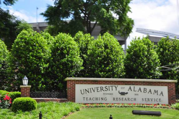 A enorme universidade em Tuscaloosa, no Alabama - EUA